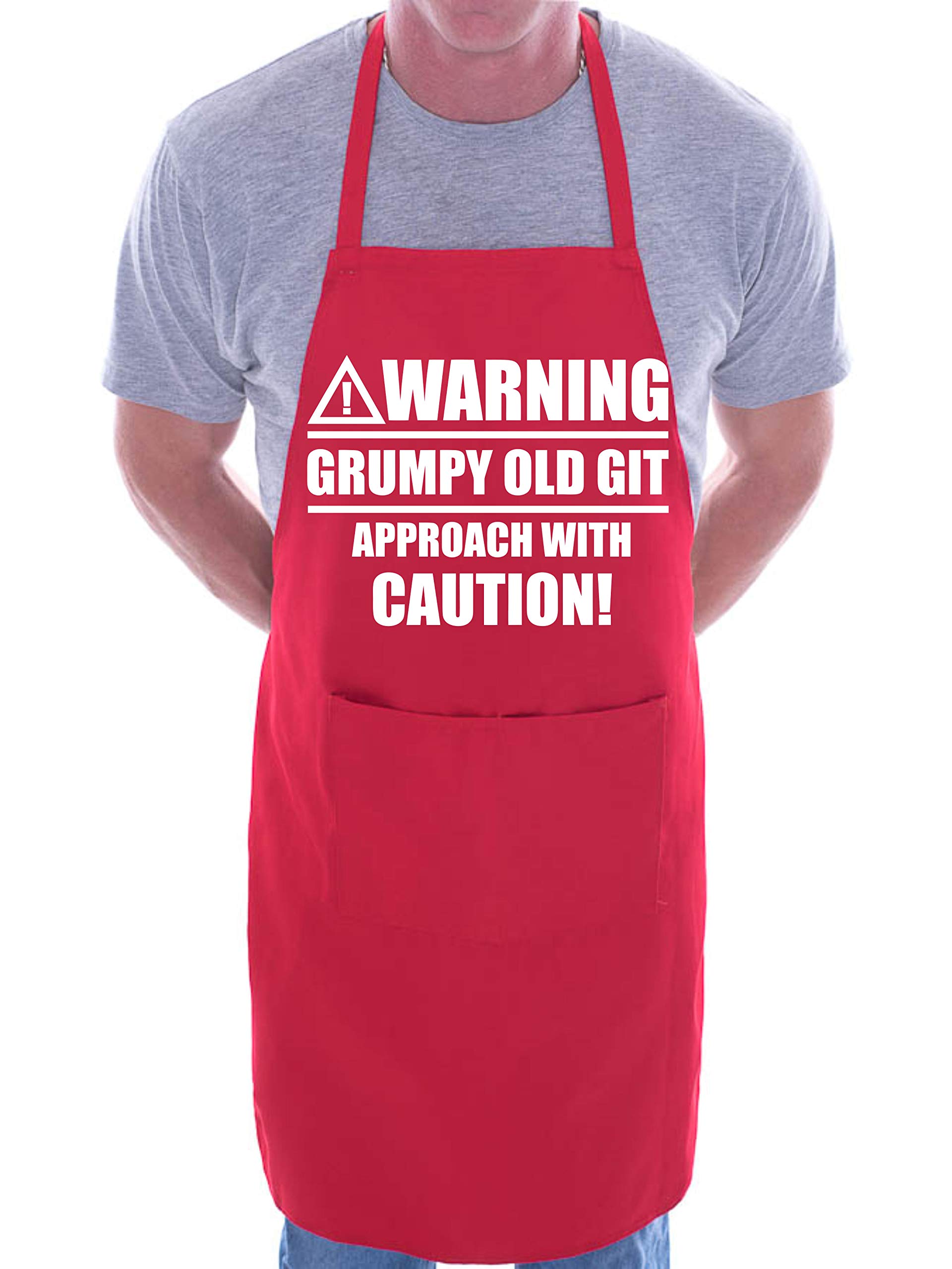 Print4U Warning Grumpy Old Git BBQ Novelty Cooking Apron Red