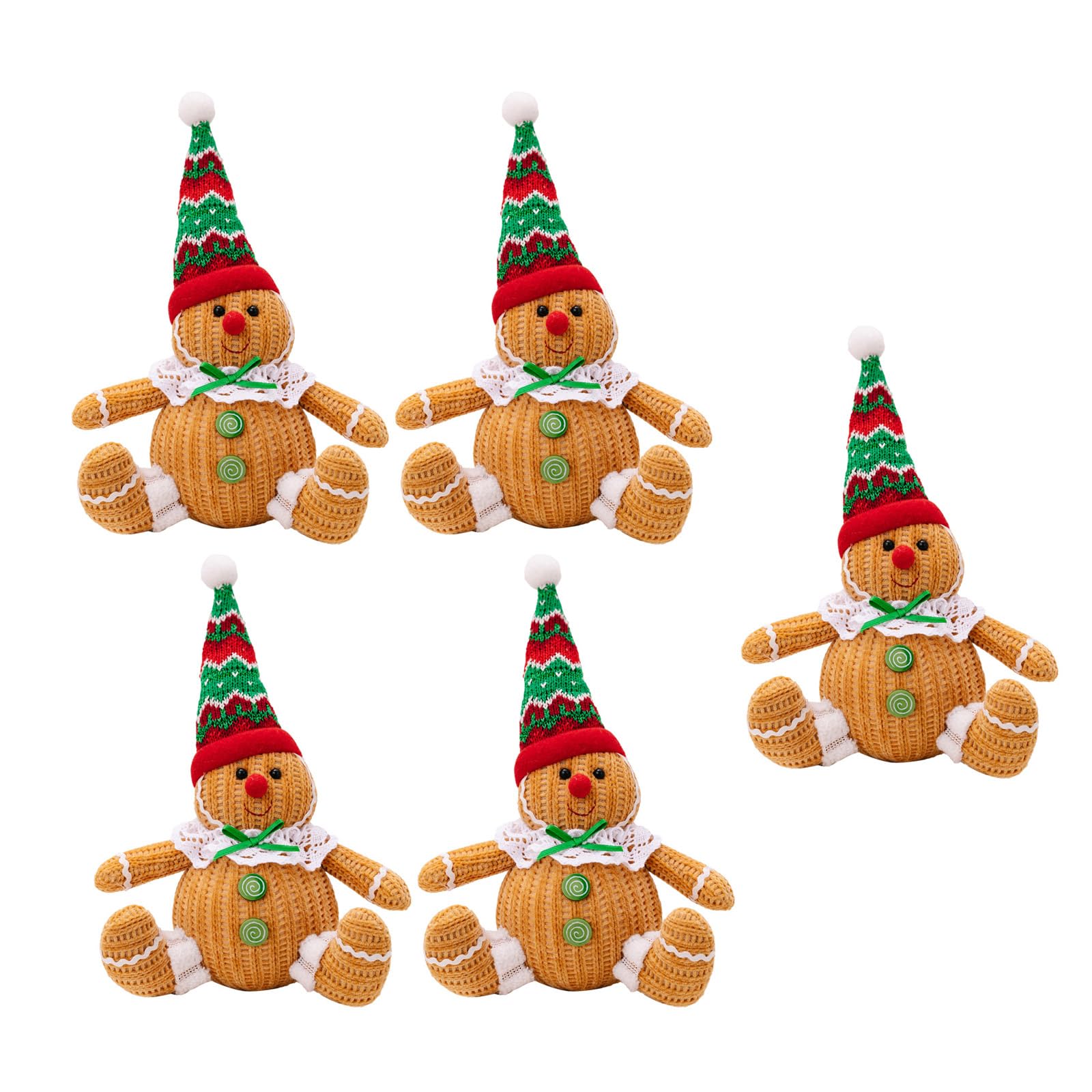 Portable 5 Pieces Gingerbreads Festival Ornament for Christmas Tree Colorful Holiday Decoration Hanging Charm Festival Hanging Charm