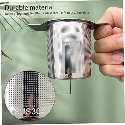 Miniatura 5 de Tea Infuser 2Pcs 304 Stainless Steel Dual Handle Fine Mesh Tea Steeper with Lid Tea Washable Mug Cup Strainers for Loose Tea