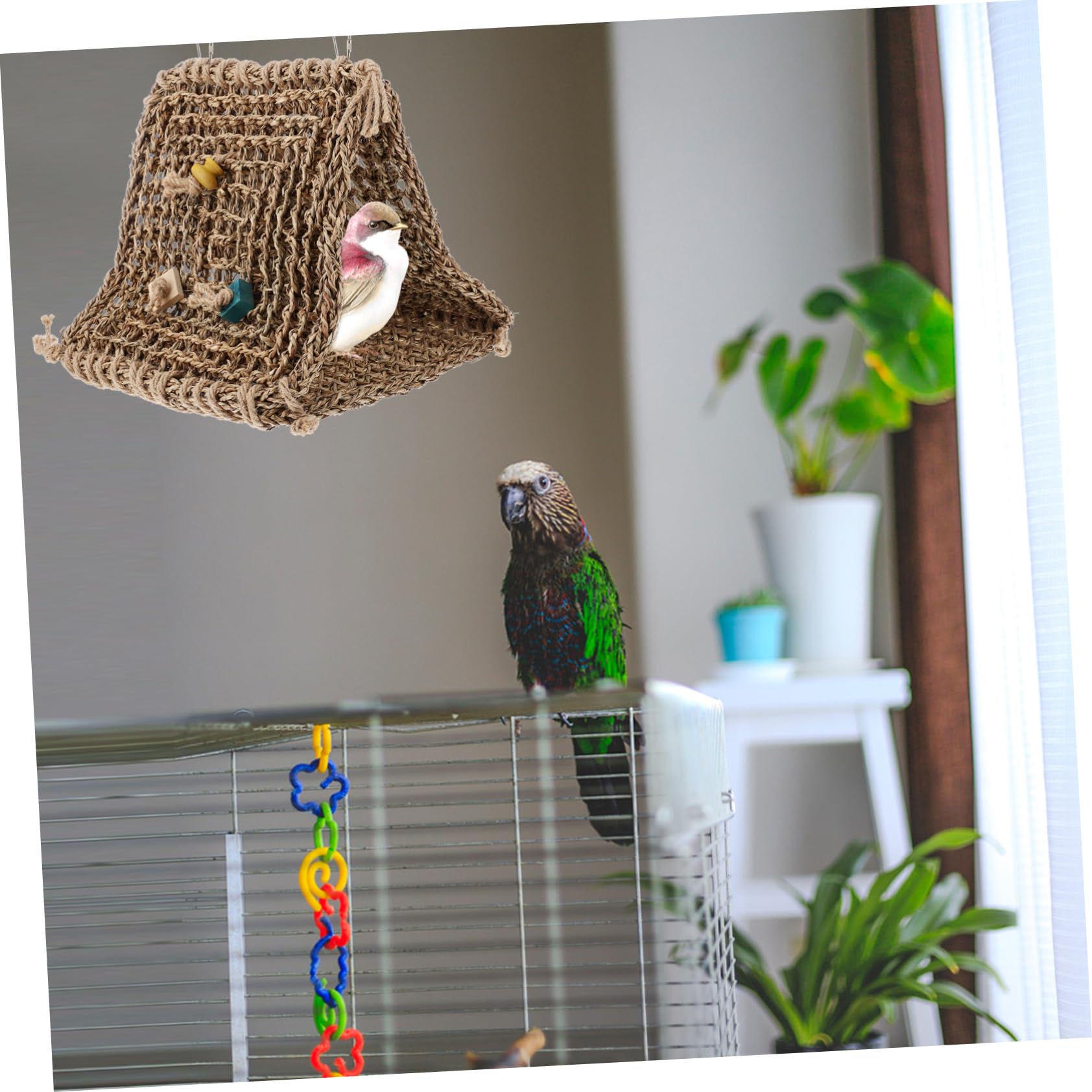 minkissy Rattanowy ptak hamak chomik wisząca klatka chomik pościel ukrywa ptak przytulanka chata papuga huśtawka wisząca klatka dla papugi świnki morskie łóżko pluszowe zabawki ptak łóżko do spania