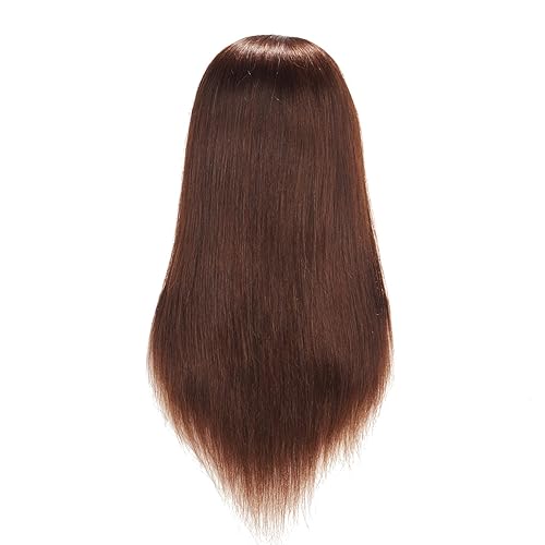 Miniatura 7 de Hairingrid Cabeza de maniquí de 20 a 22 pulgadas, 100% cabello humano, peluquero, cosmetología, maniquí, cabeza de entrenamiento, cabello y soporte