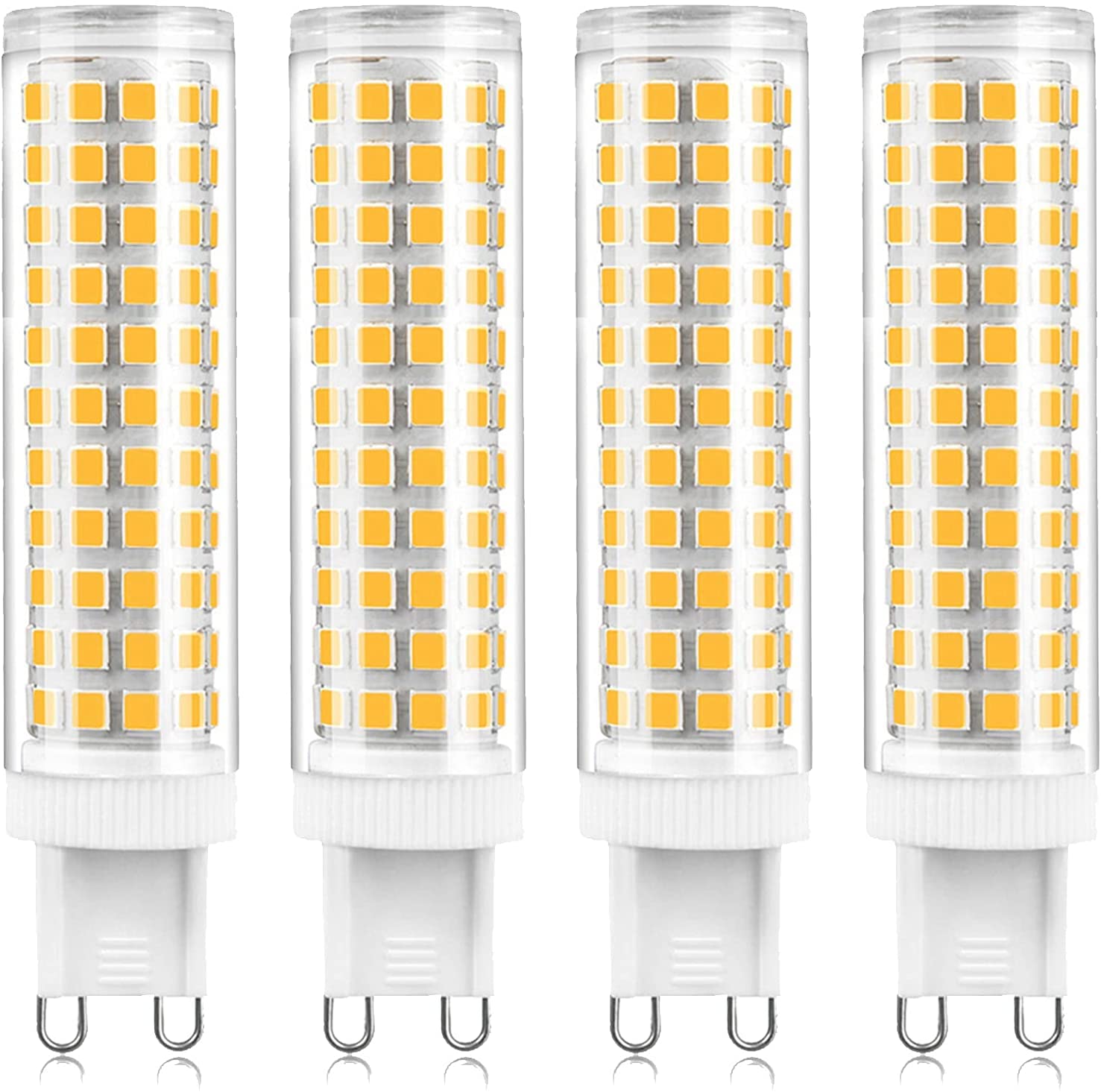 G9 LED Lampadina dimmerabili, 15W 136LED Perline 1500LM 2835SMD LED Luci bi-pin Lampadina a mais a LED AC 220V per lampadari Illuminazione domestica, Fascio a 360 gradi,Cold white,4 Pack
