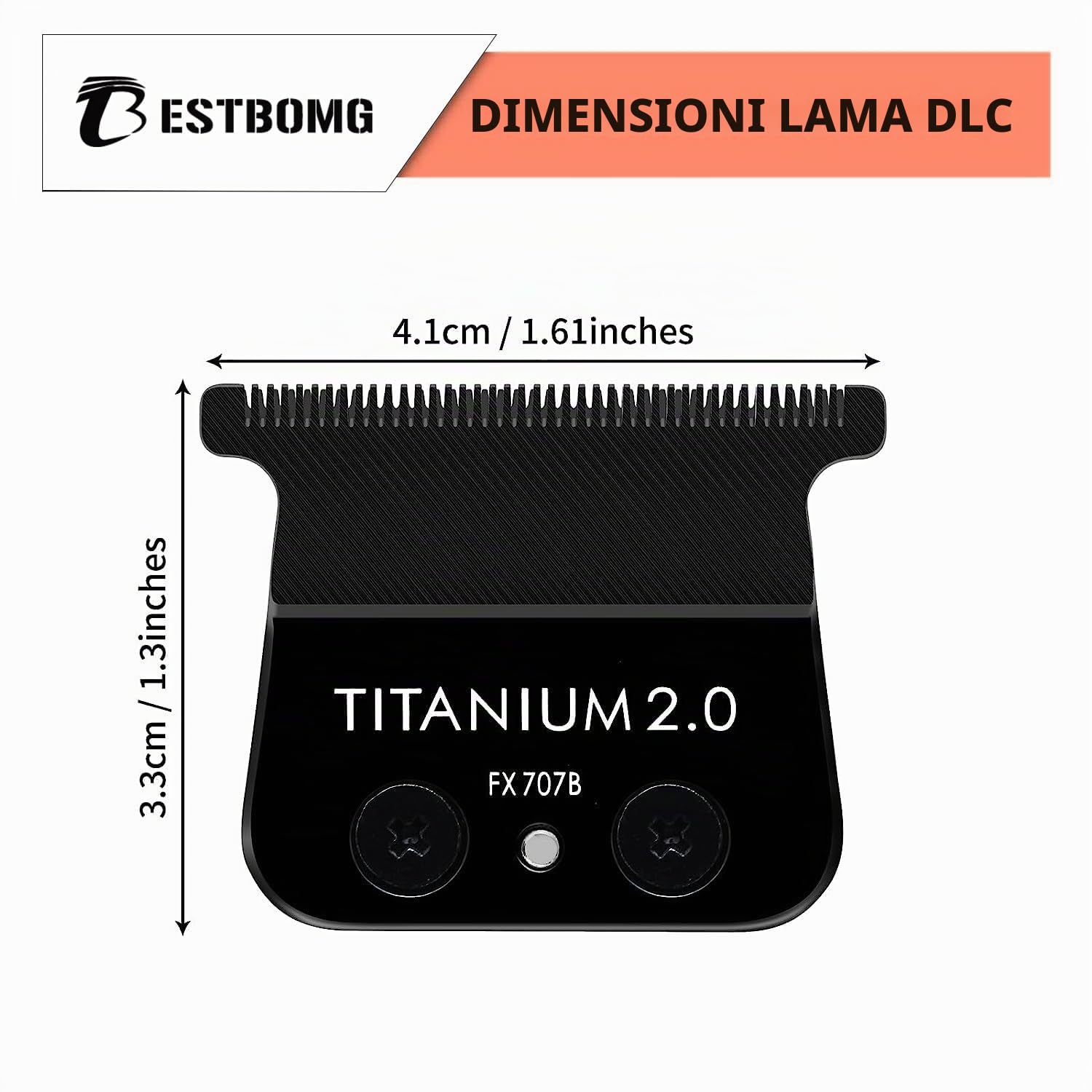 FX707B Lame di ricambio DLC compatibili con i trimmer BaBylissPRO FX787 e FX726, 2 unità