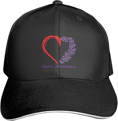 Dad Hat Butterfly Heart Lupus Awareness Baseball Cap for Men Women Snapback Hat Aldult Curved Brim Casquette Truck Hat Adjustable