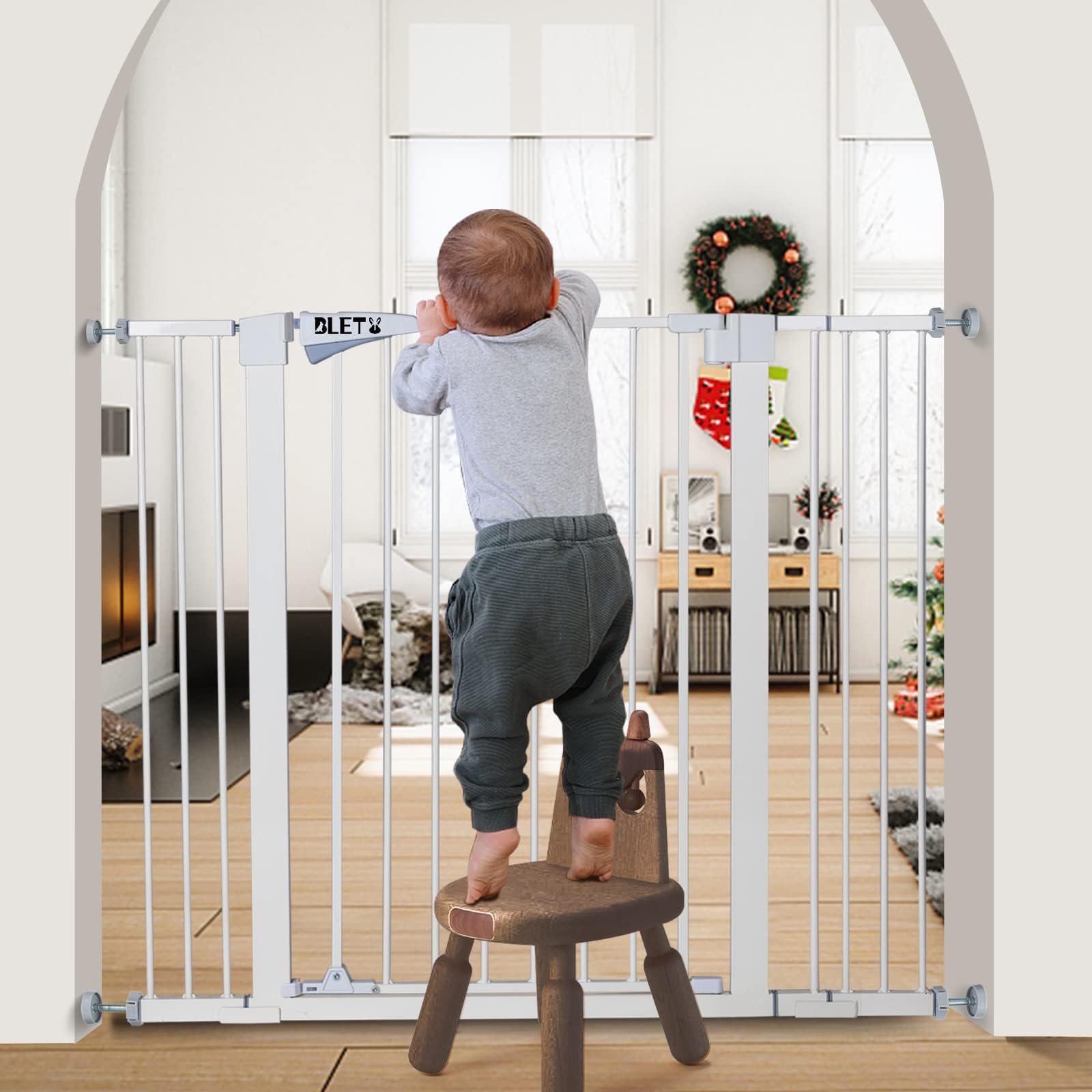 Cumbor 46" Auto Close Baby Gate & Cumbor Safety 36" Extra