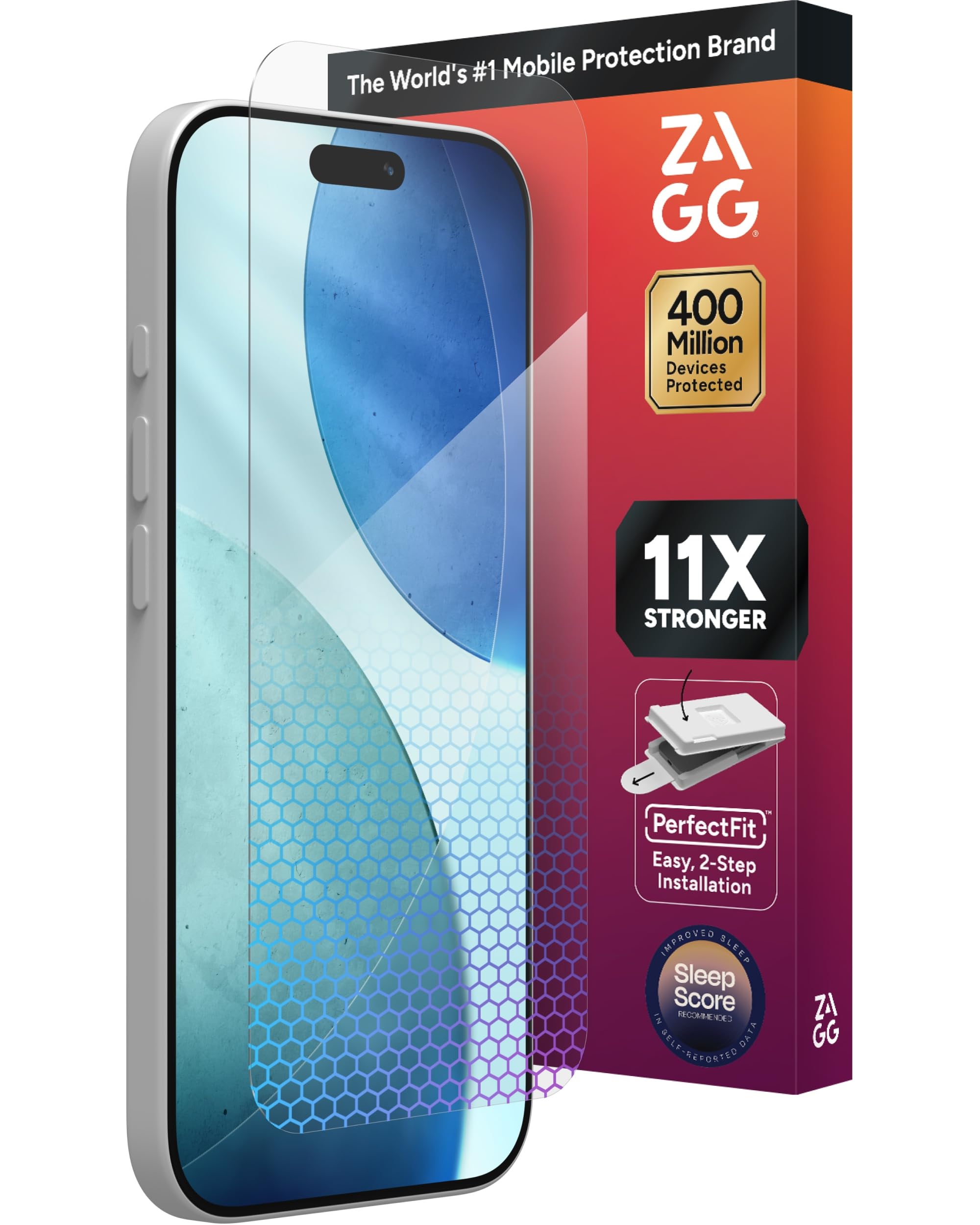 ZAGG XTR5 Screen Protector for iPhone 17 - Glass, Blue Light Protection, 11X Stronger, Eyesafe CPF60 Tech, Anti-​reflective Tech, Vibrant Color & Touch Sensitive Tempered Glass, Easy To Install