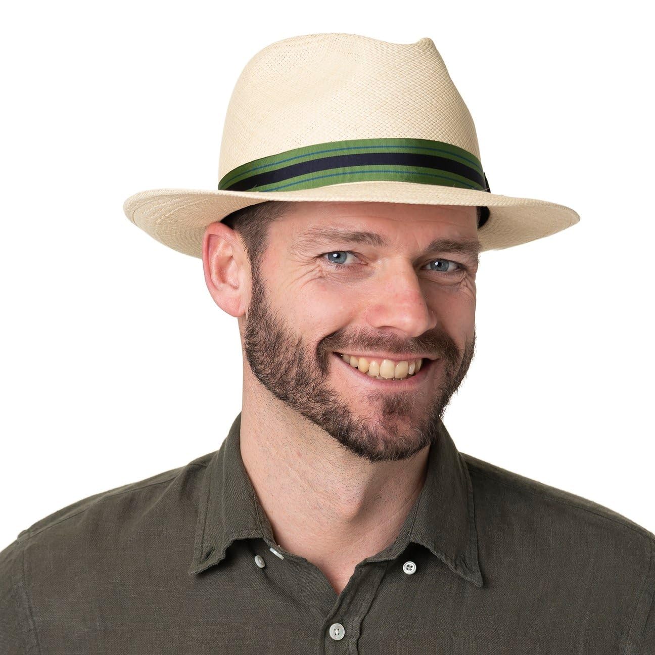 Mayser Albenga Sombrero Trilby de Paja Panama Proteccion UV 80 Hecho en UE Hombre Primavera Verano