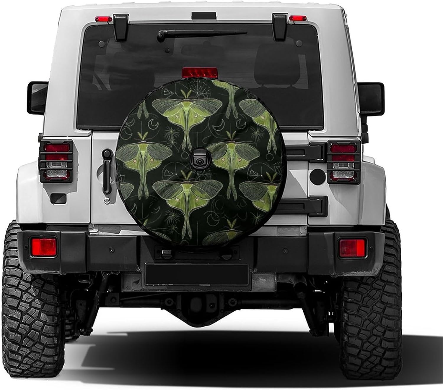 Cute Black Cat Spare Tire Cover with Backup Camera Hole Wheel Tire Cover Fit Trailer, RV, SUV and Many Vehicle 17inch