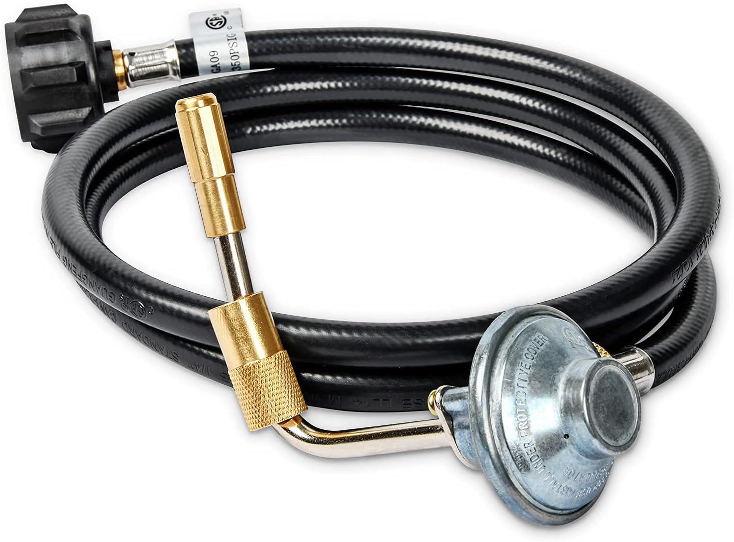 GasSaf 5 FT Propane Adapter Hose with Griddle Regulator, Griddle Gas Conversion Kit for Blackstone 17”, 22” Tabletop Griddles