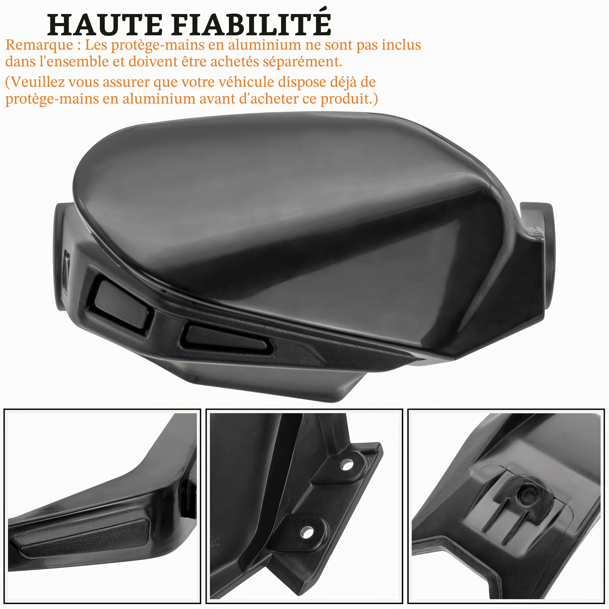 SAUTVS Kit de déflecteurs d'air pour protège-mains noirs pour tous les modèles Can-Am Ryker (remplace #219400894)