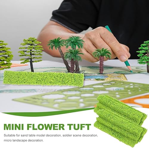 Miniatura 5 de SUPVOX 20 tiras de arbustos en miniatura de color verde claro, vegetación de esponja para ferrocarril, camino, edificio, paisaje de jardín de hadas,