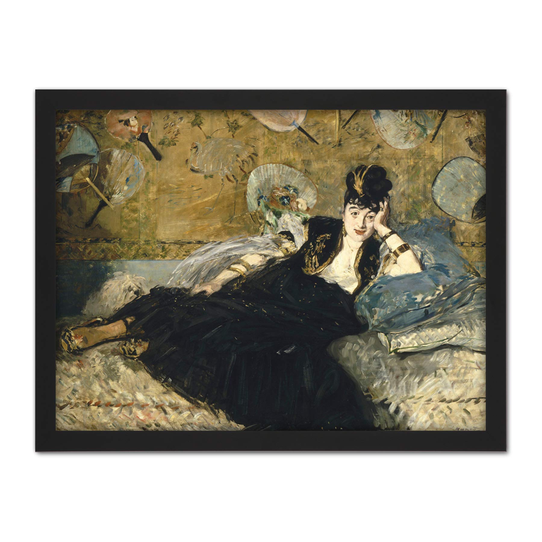 Edouard Manet Woman With Fans Large Framed Art Print Poster Wall Decor 18x24