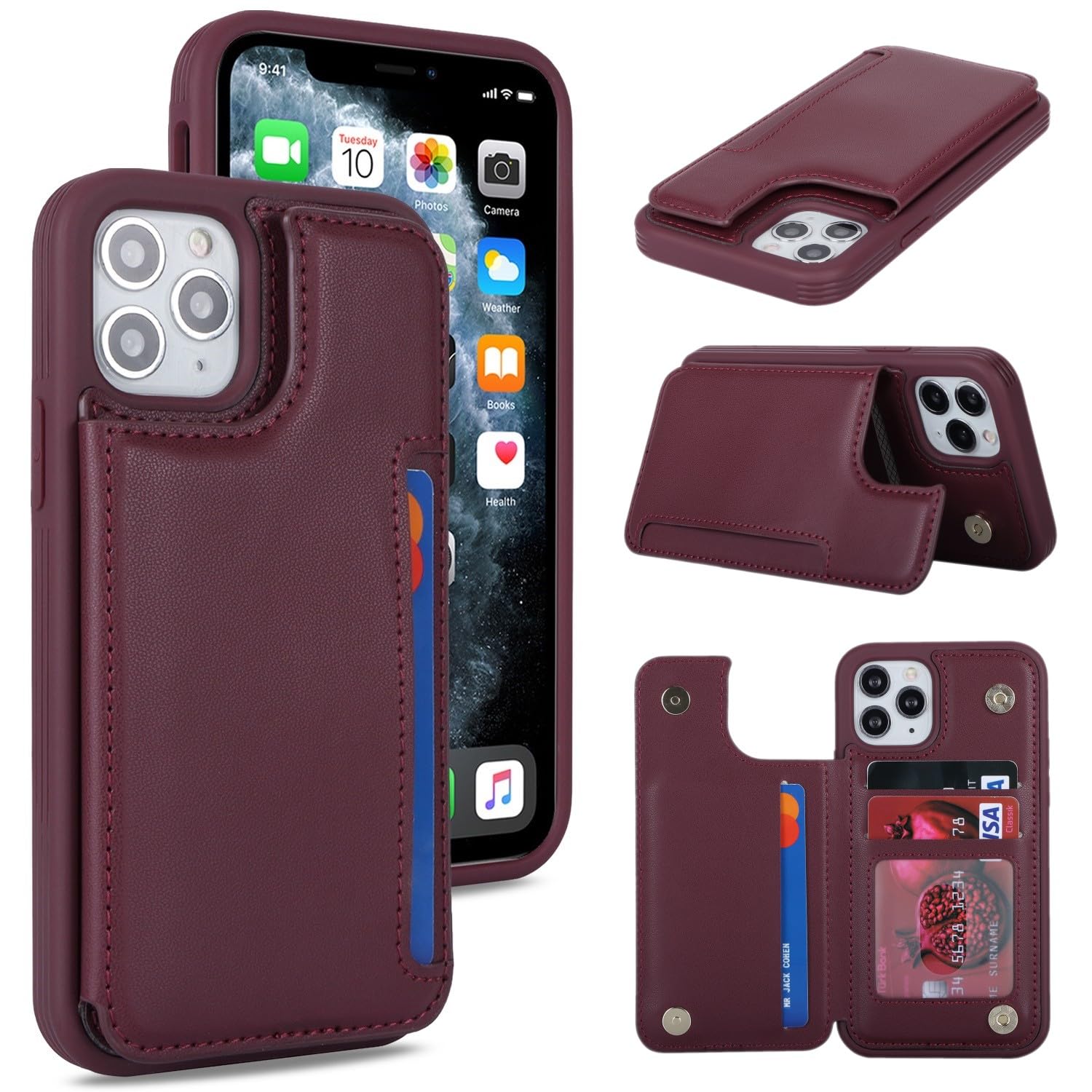 iCoverCase Compatible with iPhone 11 Pro Phone Case with Card Holder, Wallet Case for Women Men RFID Blocking PU Leather Protective Case 5.8 Inch (