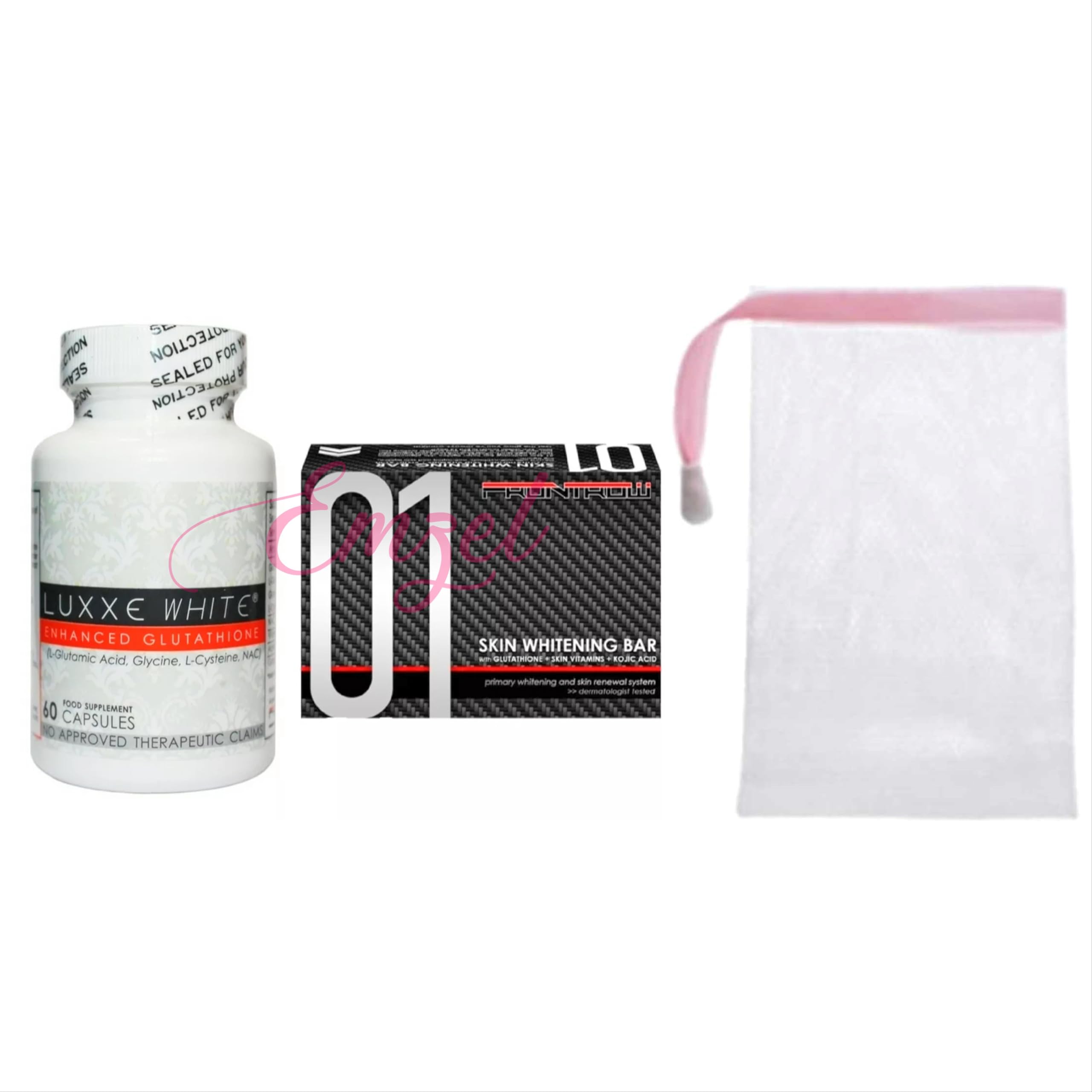 Frontrow Luxxe White Enhanced Glutathione with 01 Skin Whitening Soap and Soap
