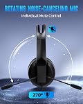 Wired Headset with Mic for Laptop – Computer Headset for Kids Teens Adults with Noise Canceling Microphone & Volume Control – 3.5mm Stereo Headphones with Mute for Home Office Class