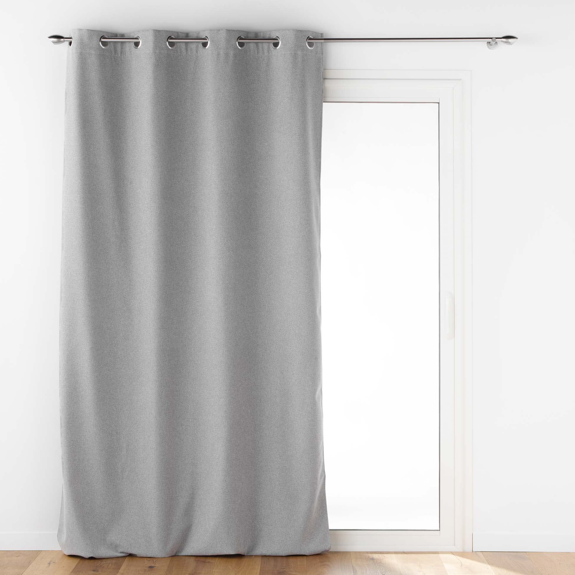 Douceur d'Intérieur, Tenda con occhielli, 140 x 260 cm, colore: grigio isolante, Jupiter