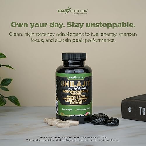 Miniatura 8 de Gade Nutrition Pure Himalayan Organic  Cápsulas de Shilajit  Shilajit premium para hombres y mujeres  con Ashwagandha Ginseng Cordyceps Champiñón