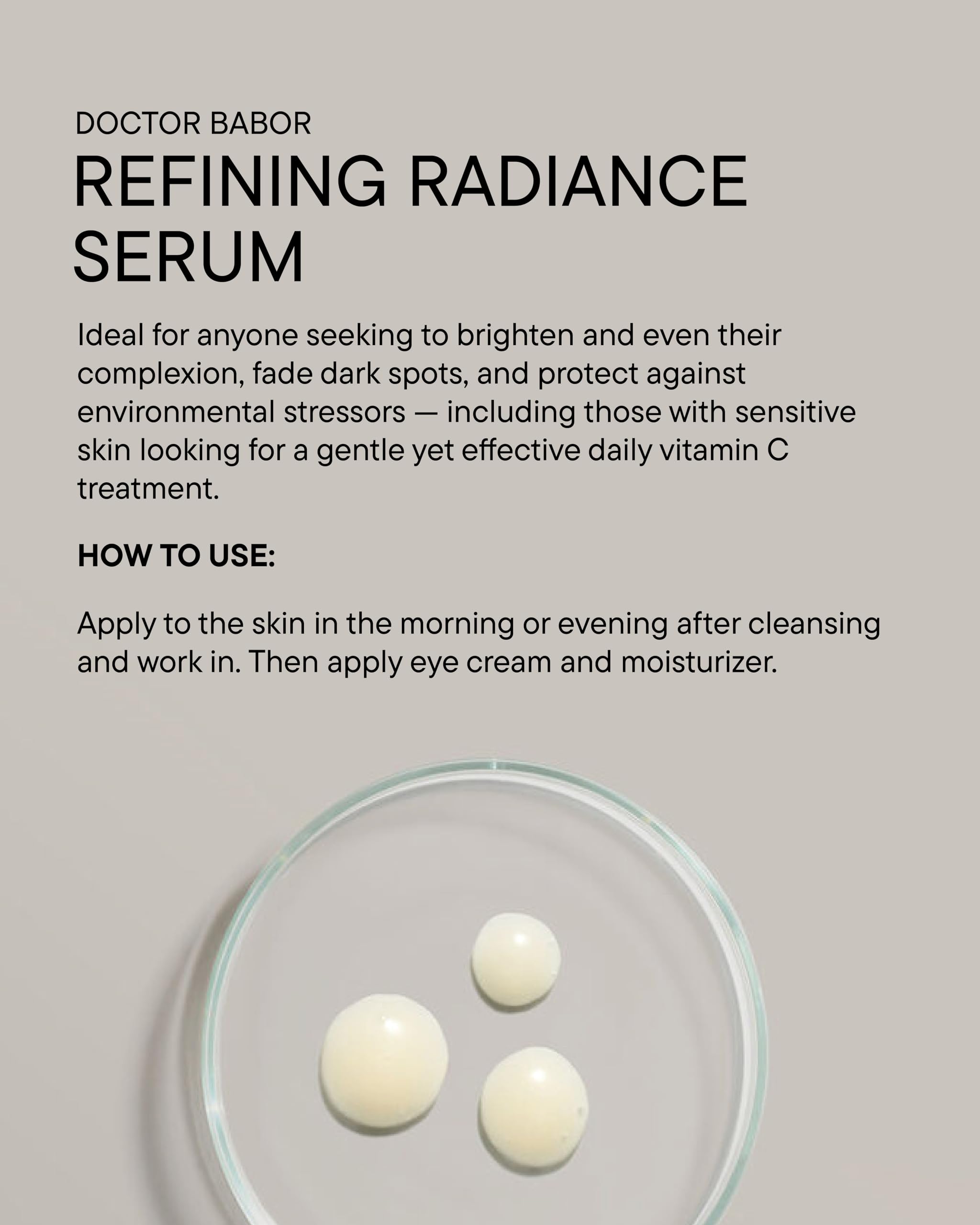 DOCTOR BABOR Refining Radiance Serum with Vitamin C, Hyaluronic Acid and Vitamin E, Skin Care For Smooth Plump Skin, Radiant and Even Complexion, 1 oz