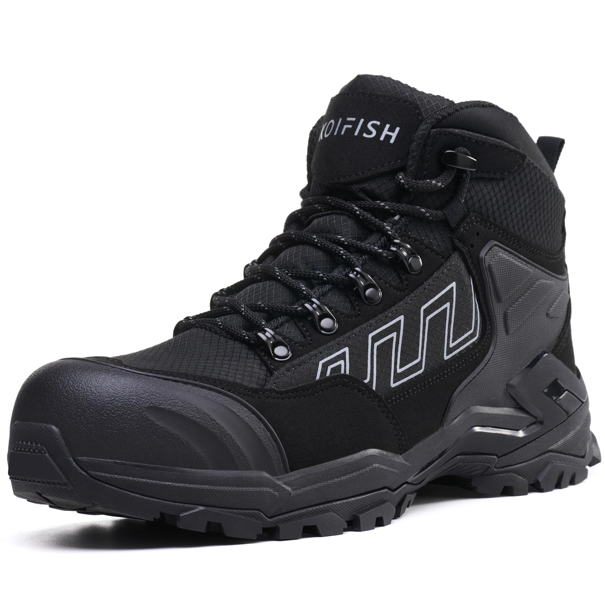 KOIFISH Chaussures de Sécurité Hommes Femme S3 ESD Basket de Securite Montante Imperméable Antidérapant Bottines de Travail Embout Composite