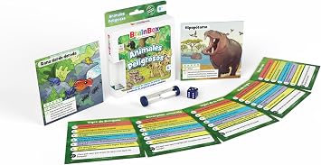 Beezerwizzer Studio BrainBox Pocket Dangerous Animals Card Game, from 6 Years, from 1 Player, 10 Minutes per Game, Spanish