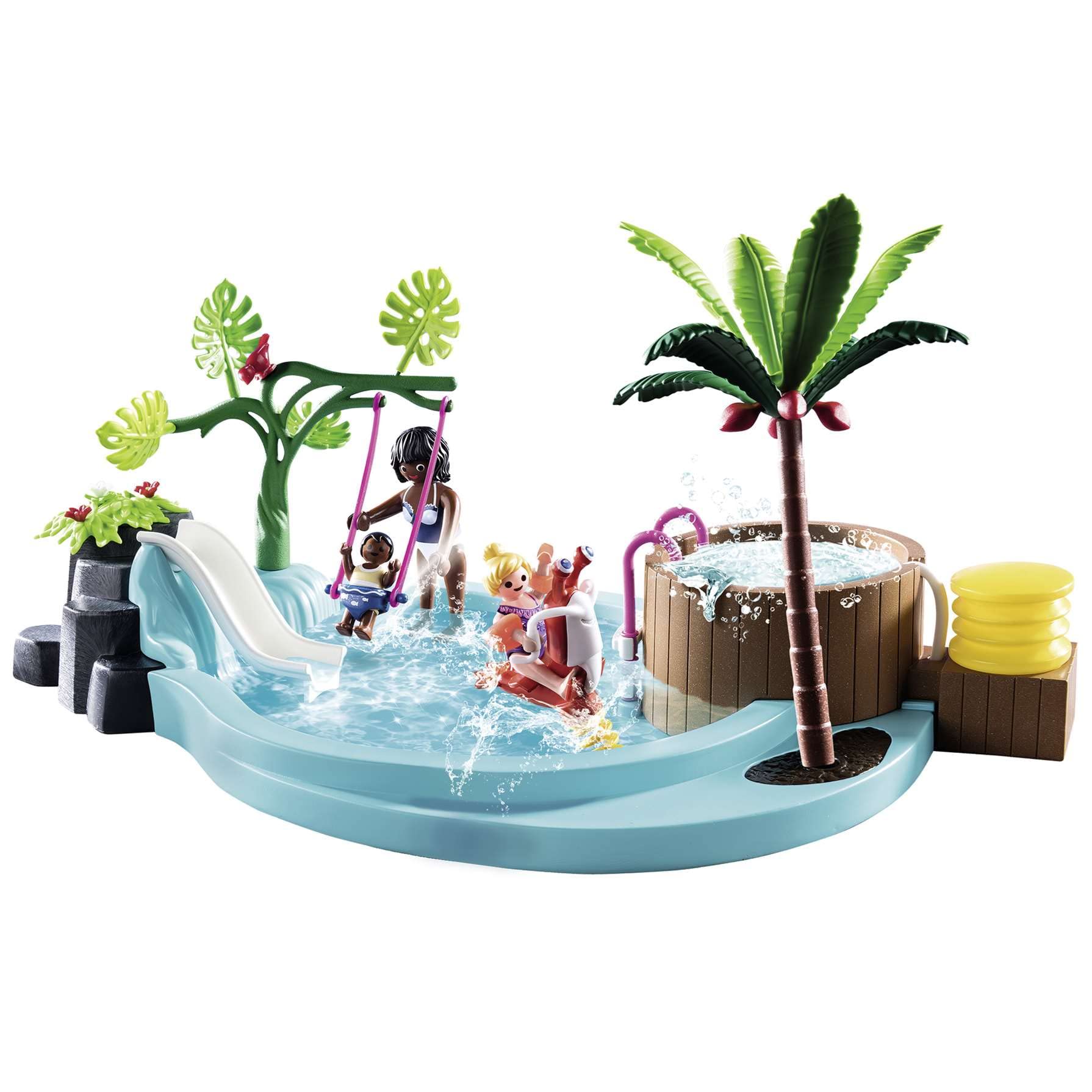 PLAYMOBILFamily Fun 70611 Children's Pool with Slide, Water Toy, For ages 4+