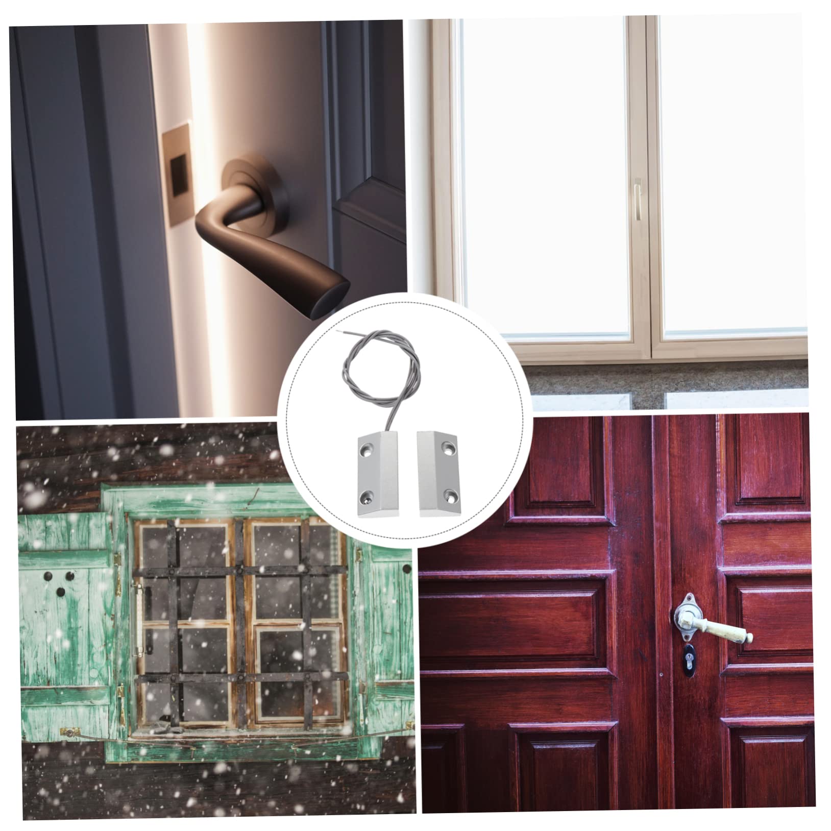 jojofuny 3ensembles Détecteur De Porte Magnétique Zinc Alliage Alarme pour Fenêtres Et Portes Système De Sécurité pour Garage Et Entrepôts