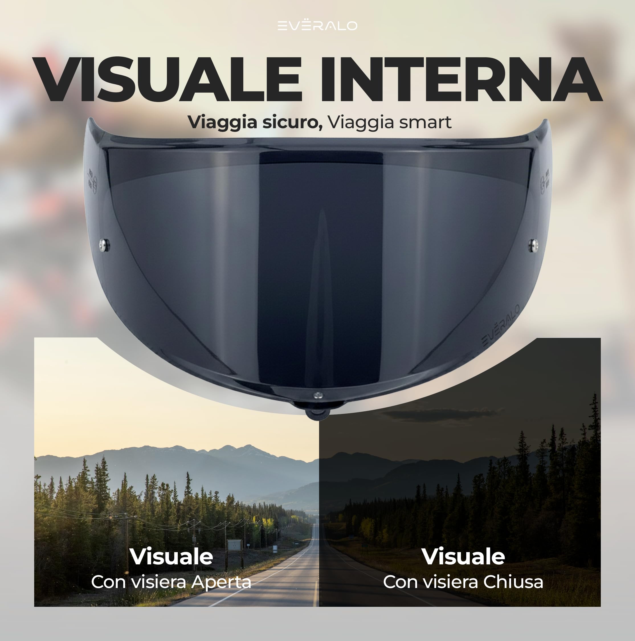 Visiera Compatibile con Agv K6 - K6s (Dark Fume')