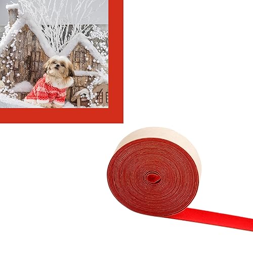 Miniatura 6 de Mesheshe Cinta de fieltro de poliéster autoadhesiva de 1 pulgada x 16 pies, tira de fieltro autoadhesiva de terciopelo grueso, rollo de cinta de