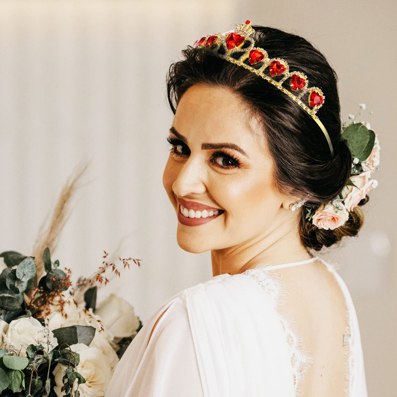 Nupcial De Reina Boda De Las Mujeres Decoración Del Pelo De La Novia De Diamantes De Imitación De Princesa Antiguo Perder Cobre Hierro Acrílico Cristal