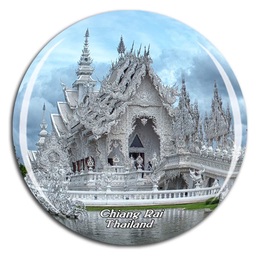 Weekino White Thailand Temple Chiang Rai Fridge Magnet 3D Crystal Glass Tourist City Travel Souvenir Collection Gift Strong Refrigerator Sticker