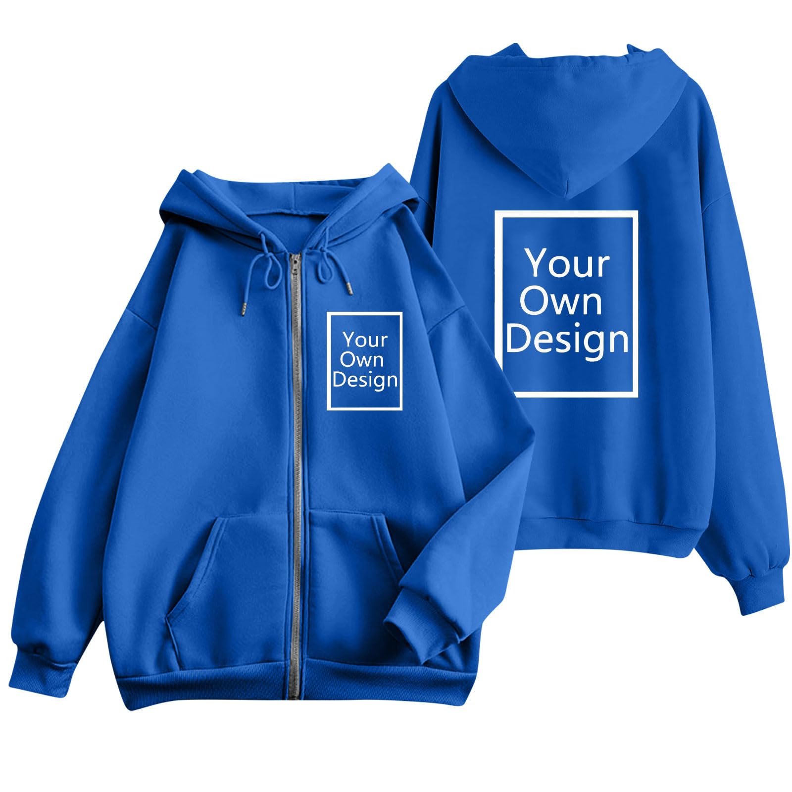 Custom Jackets Design Your Own Full Zipper Hooded Sweatshirt Custom Sweatshirt T Shirts Add Your Own Text or Picture