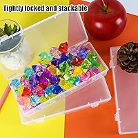 Vista 7 de 10 Pcak 6'' Plastic Storage Boxes, Small Storage Containers with Hinged Lids, Rectangle Clear Boxes for Beads, Jewelry, Game Pieces, Pens and Crafts