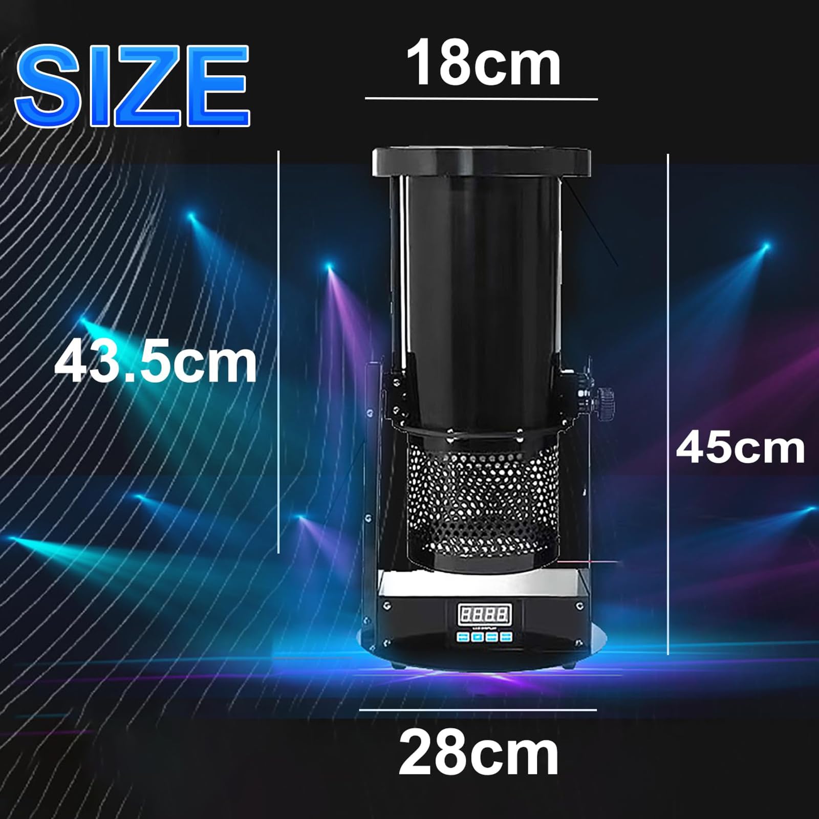 Cannone per coriandoli con DMX512 e telecomando, luci LED, display LCD per matrimoni, feste, eventi DJ, attrezzatura professionale da palco