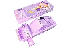 Pop Up Multifunctional 90s Mechanical Pencil Box with Sharpener, School Supplies