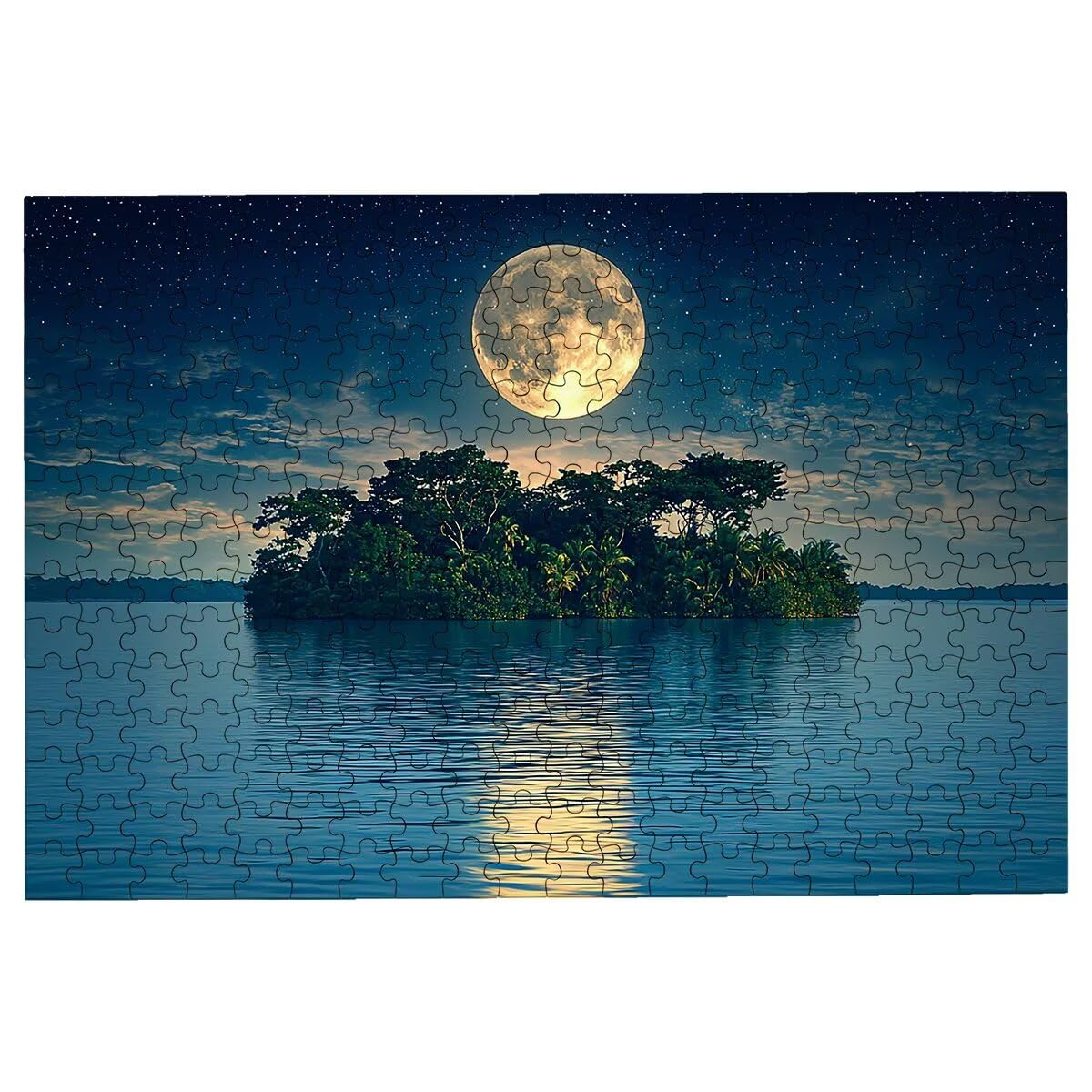 Puzzle 1500 elementów dorośli ryby, puzzle dla dorosłych 1500 elementów, wyspa Klasyczne puzzle do gry edukacyjne w rodzinie, duże drewniane puzzle z pudełkiem na prezent dla mężczyzn, wystrój