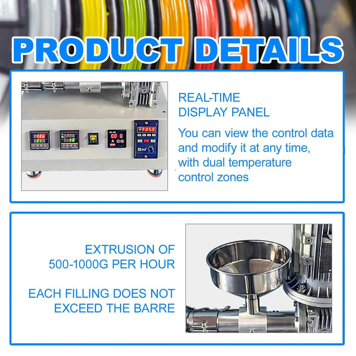 Amazon.co.jp: 3Dプリンター押出機、1000Wデスクトップペレット押出機