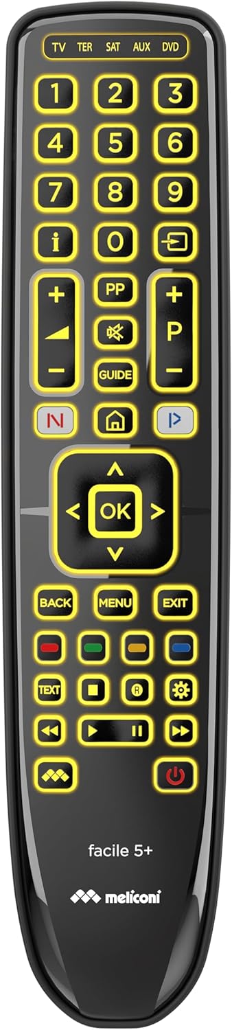 MELICONI Facile 5+ Remote with Backlit Keys