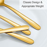 Vista 35 de Pleafind 24 cucharas de cena, cubiertos de 7.4 pulgadas, juego de cucharas de acero inoxidable, cucharas plateadas, cucharas de cubiertos