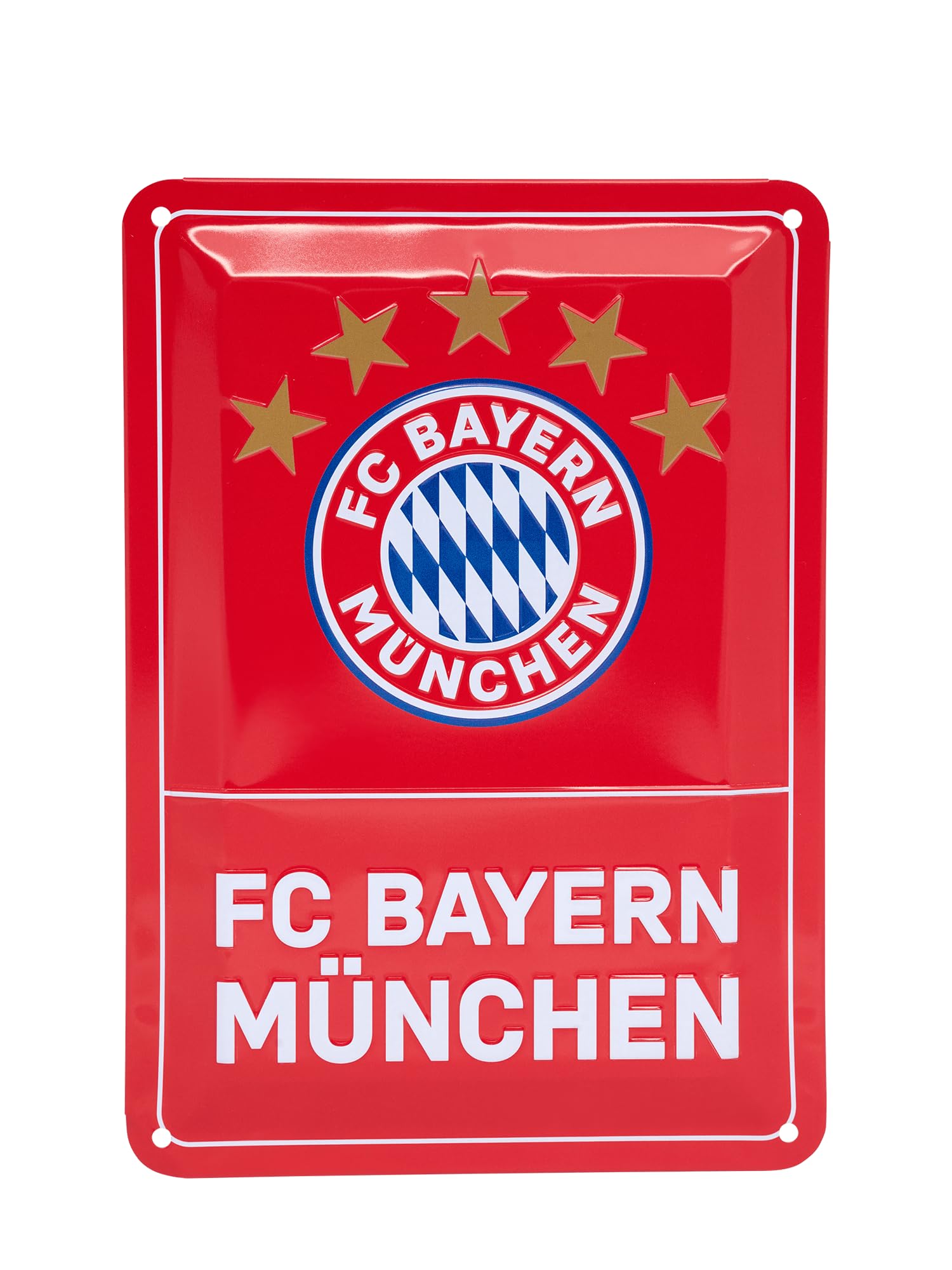 FC Bayern München Lot de 2 plaques en métal - Rouge