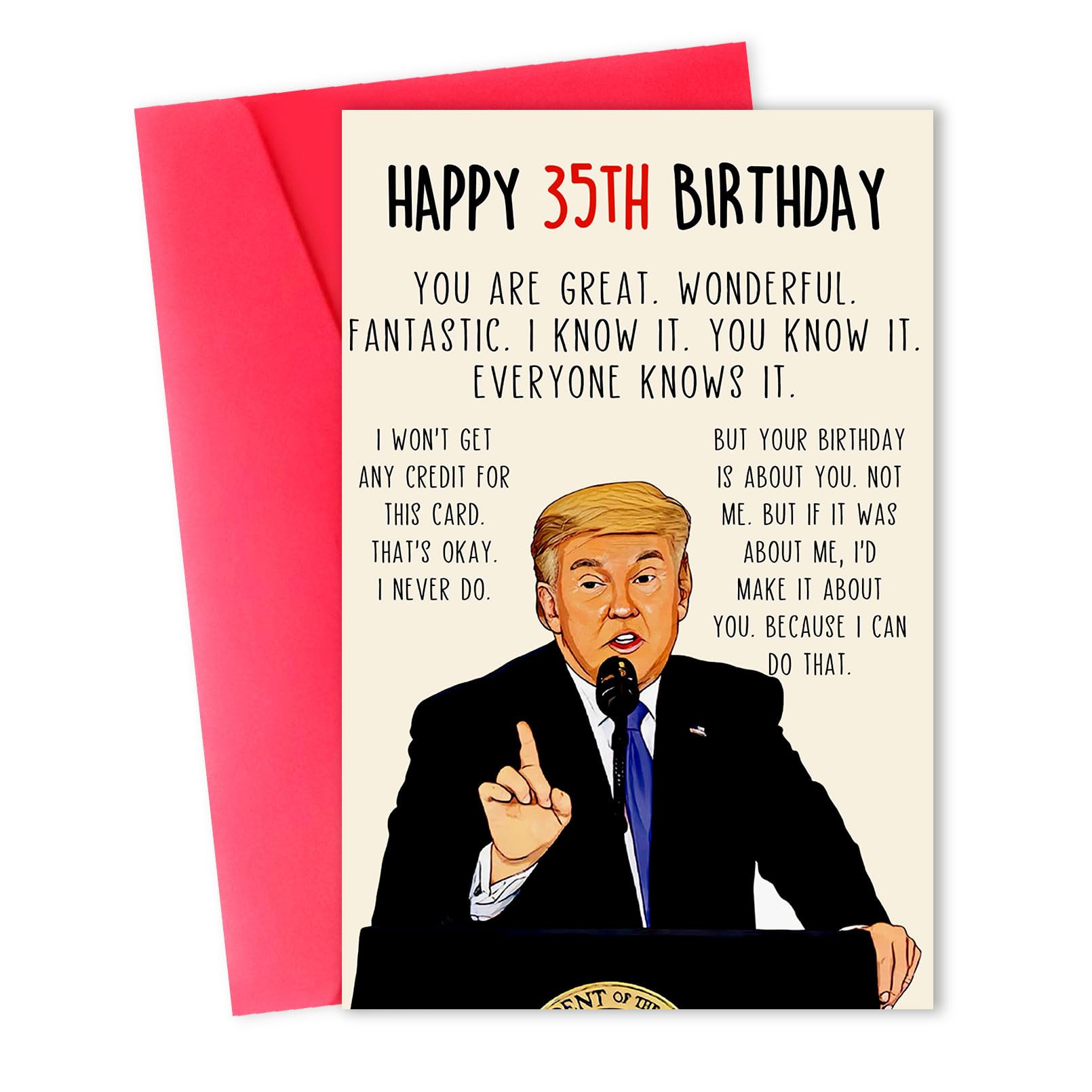 ACHICGIRL Funny 35th Birthday Card, Humor 35 Year Old Birthday Gifts for Him Her, Unique 35th Birthday Decorations for Men Women, Happy 35 Year Old