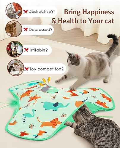 Miniatura 7 de Juguete interactivo para gatos, juguetes automáticos para gatos adultos aburridos en interiores, juguetes recargables para gatos con movimiento