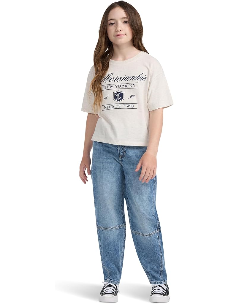 Blue Abercrombie & Fitch High-Rise Balloon Jeans (Big Kid)