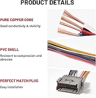 Vista 3 de RED WOLF Arnés de cableado de estéreo Compatible con 2002-2008 GMC Envoy Sierra Chevy Silverado Impala Adaptador de cable de radio de estéreo