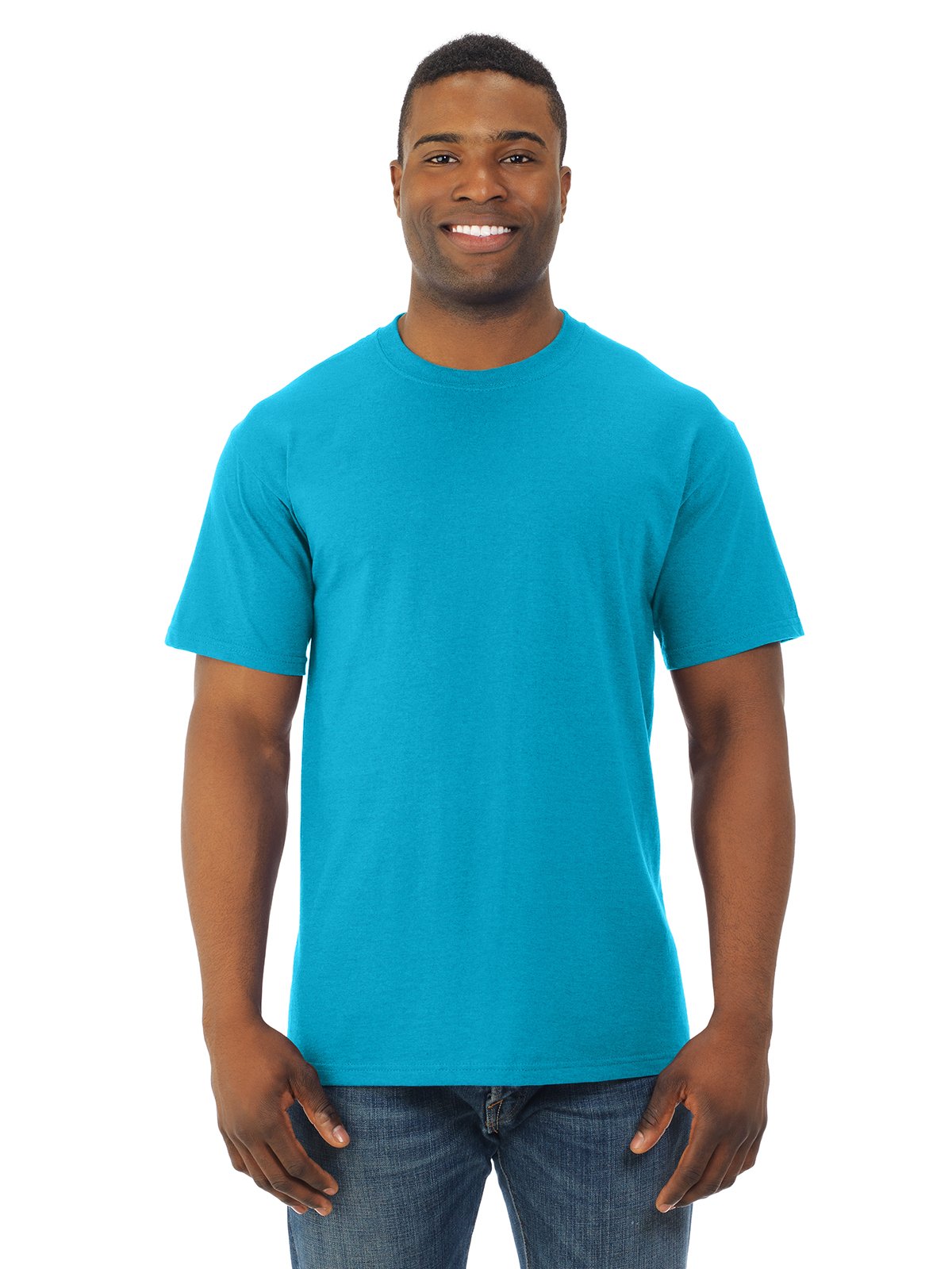 Fruit Of The Loom Men's Turquoise Heather 3931 Fl 3930R 5 Oz 100% Hd Cotn Tee Turquoise Hthr 3XL