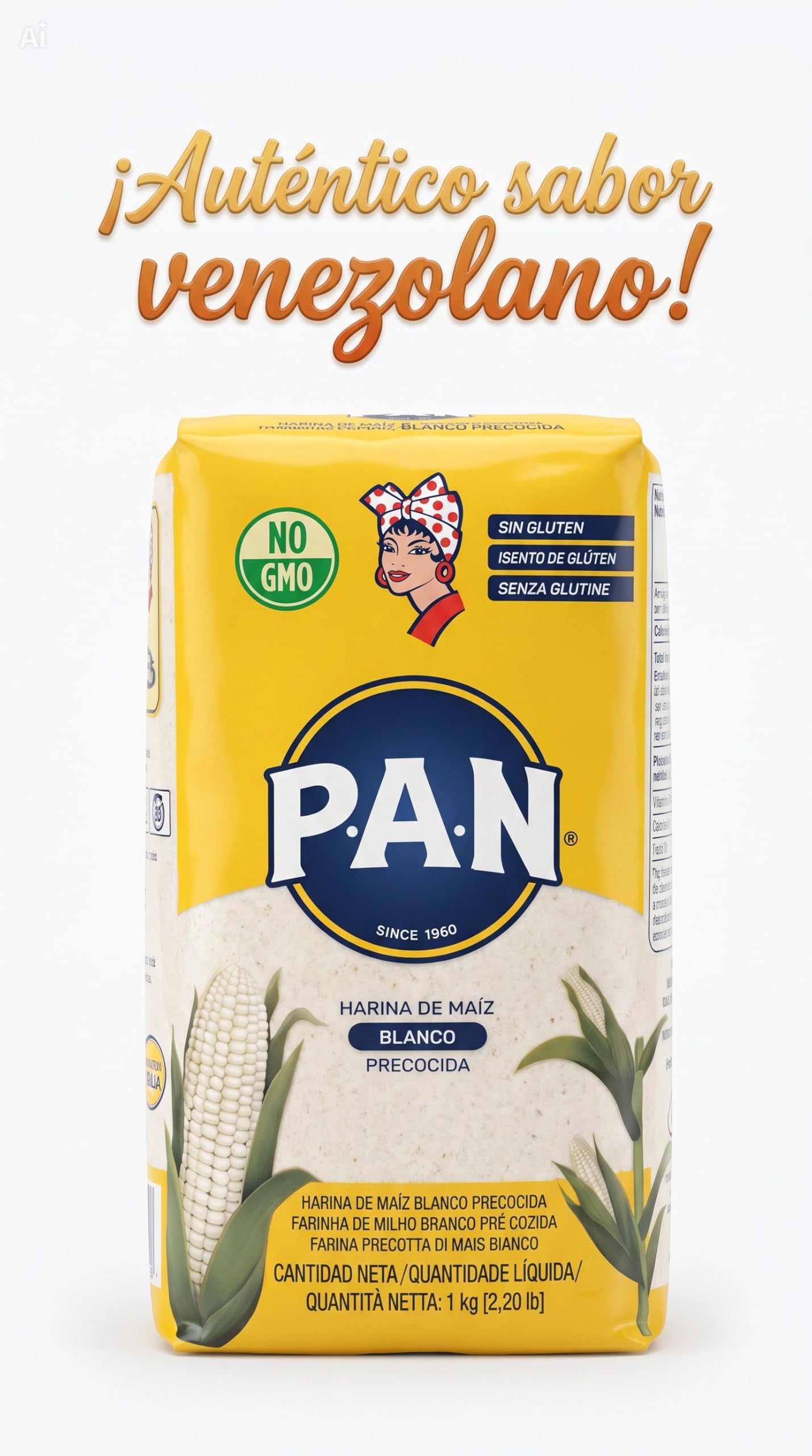 HARINA - PAN - CAJA DE HARINA PAN DE MAIZ BLANCO PRECOCIDA - 1 KG - 10 UNIDADES