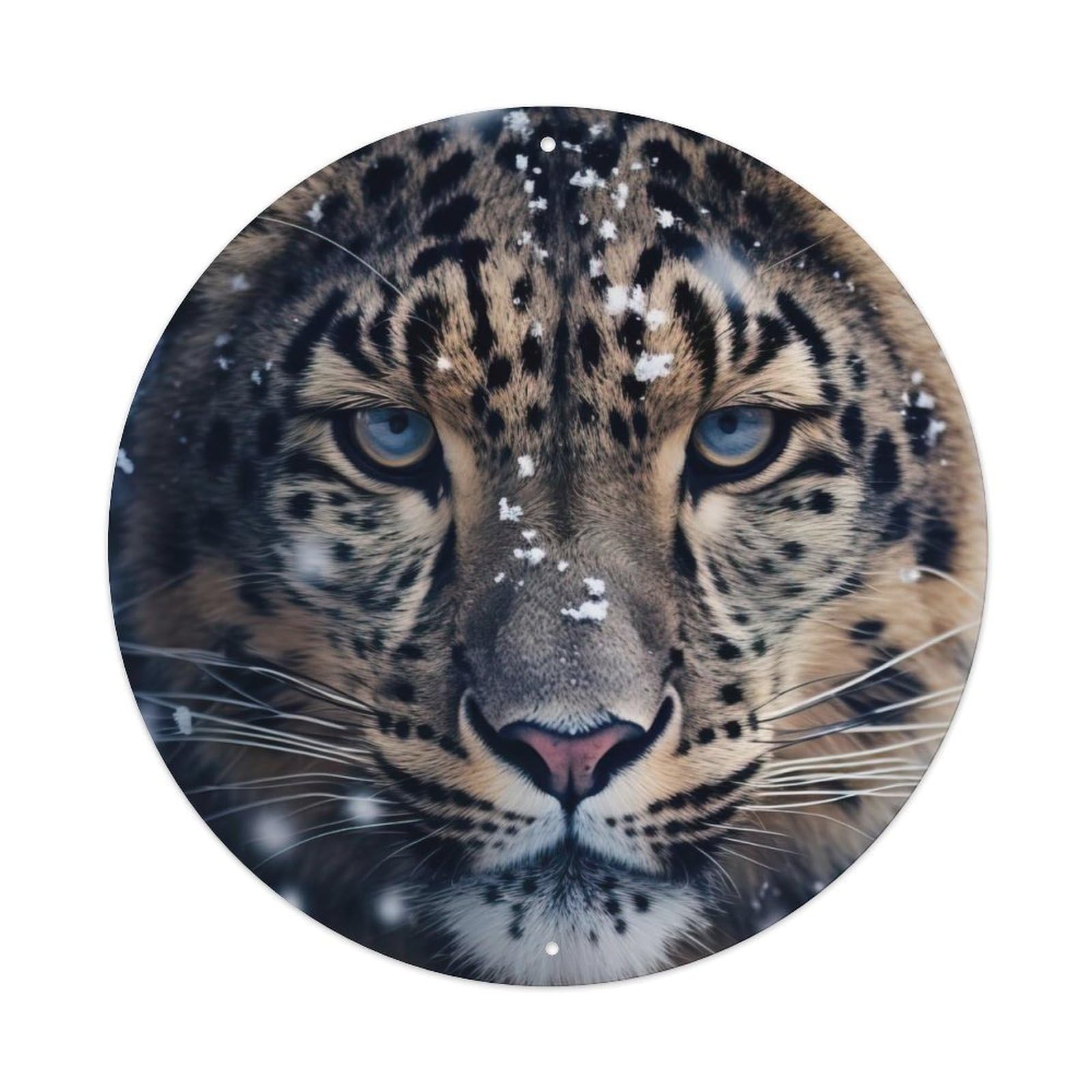 Tall Tiger Animal Vintage Metal Tin Sign Plaque Wall Decor for Cafe, Club, Garden Round Metal Poster 8x8Inch