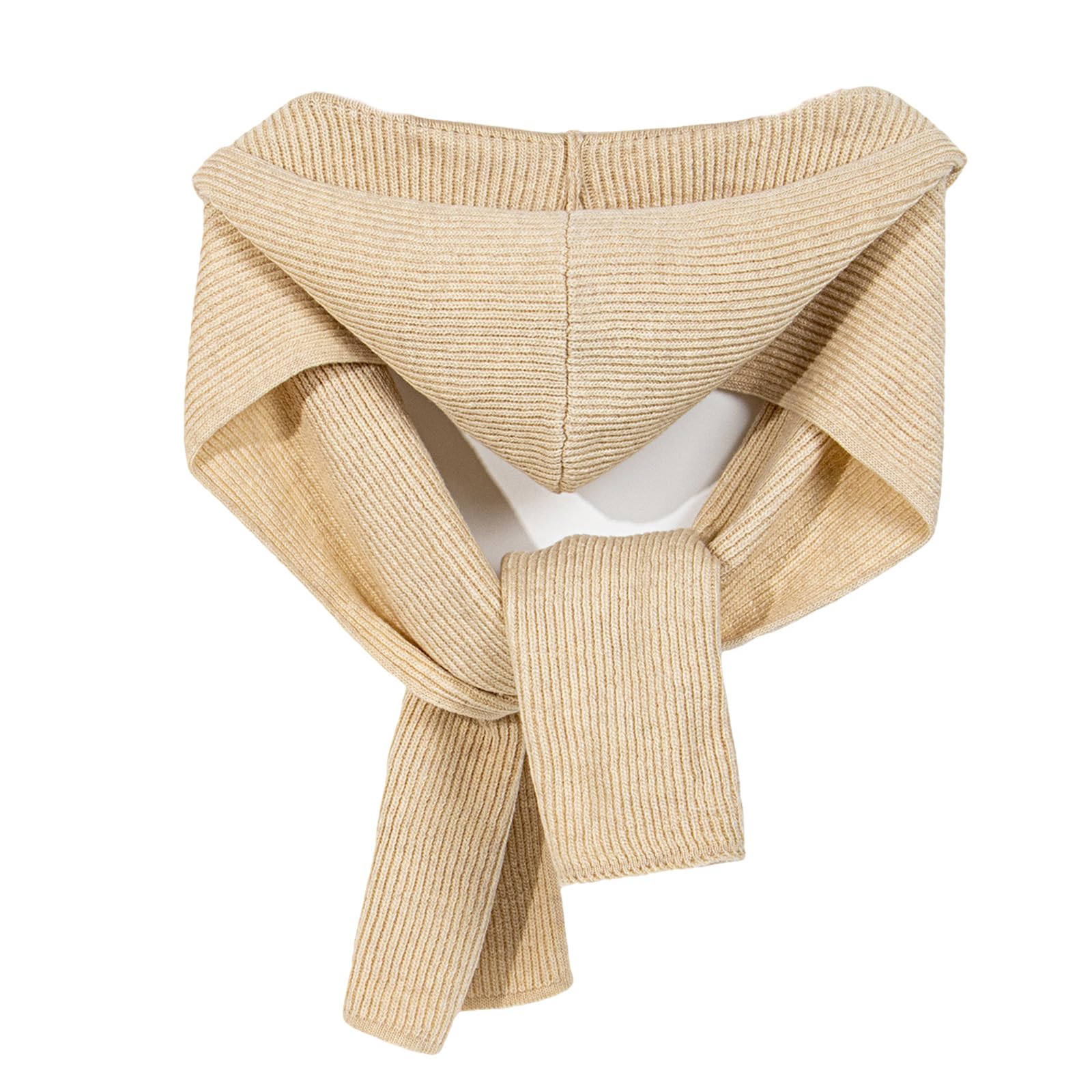 Warm Knitted Scarf Hat Winter Warm Hooded Shawl Fashion Accessories Neckwear For Office Women Girl Daily Shoulder Wrap