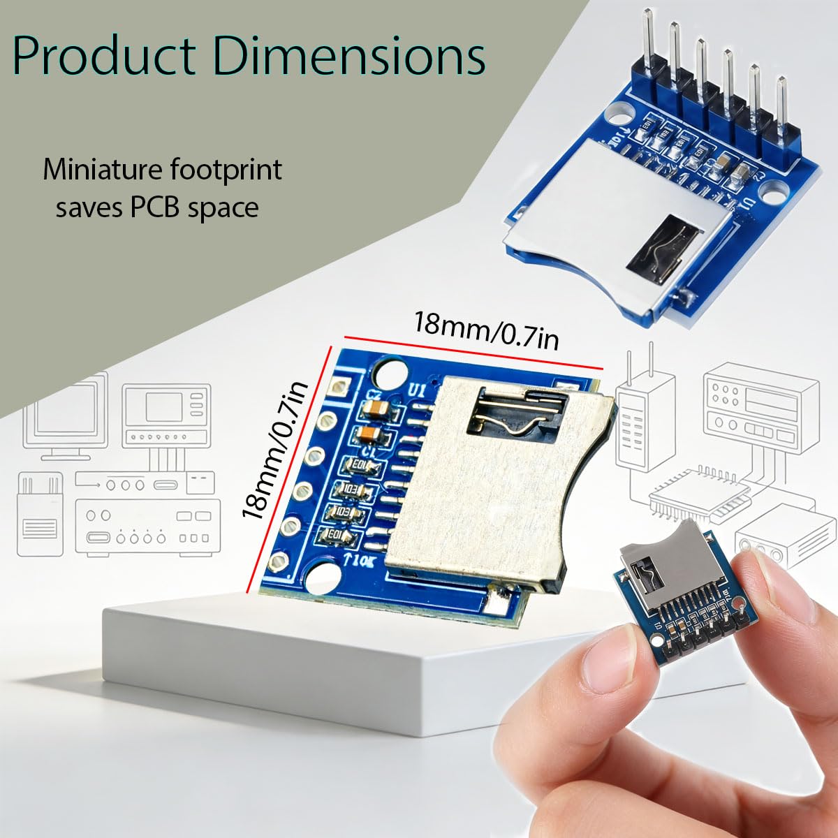 10 Stück SD/TF-Kartenleser-Modul Mit SPI-Schnittst Produktbild-Vorschau 6