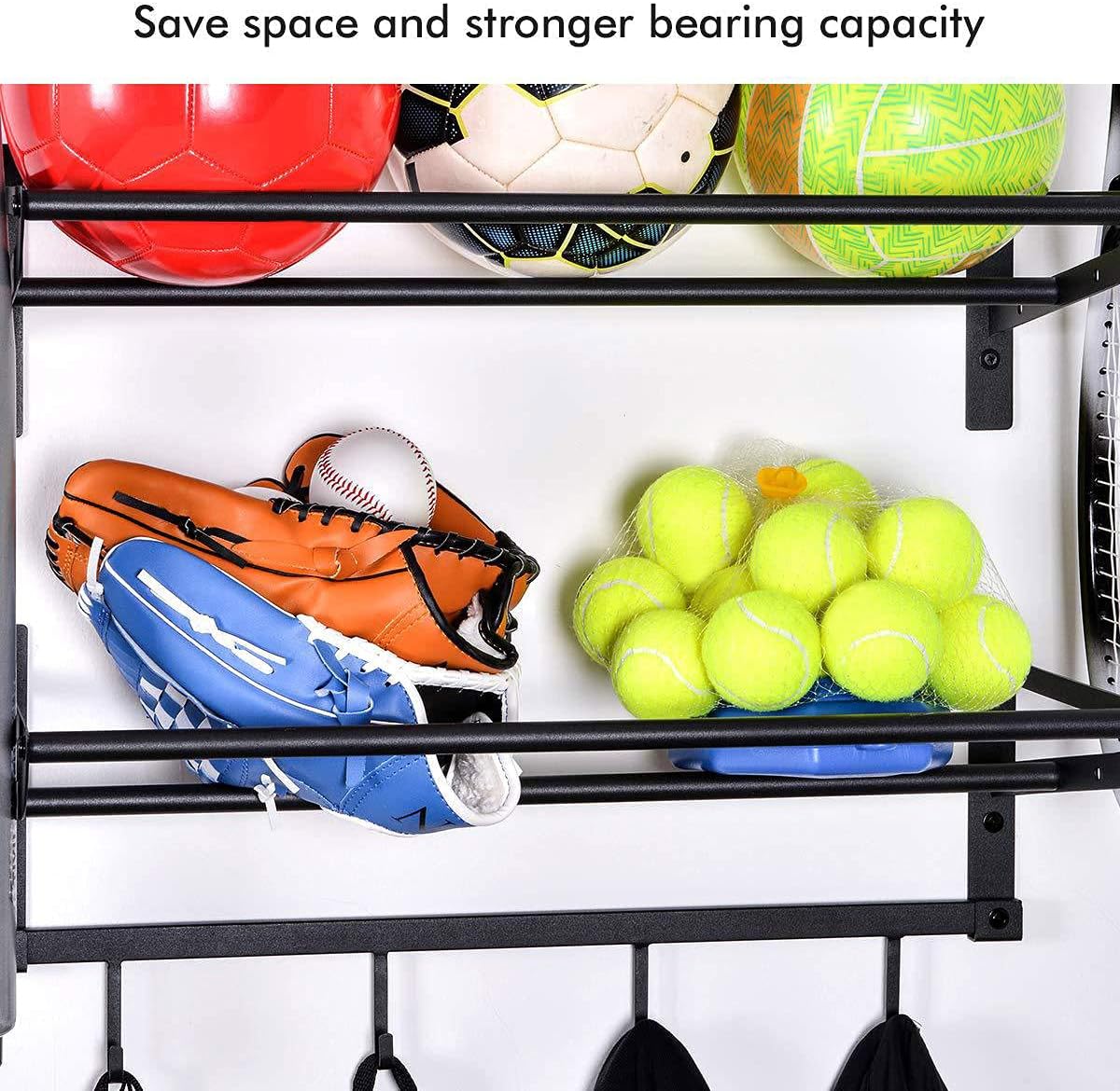 DKULMN Garage Storage System,Sports Equipment Storage for Garage, Golf Storage Garage Organizer Sports Equipment Organizer for Rolling Sports Ball Storage Cart