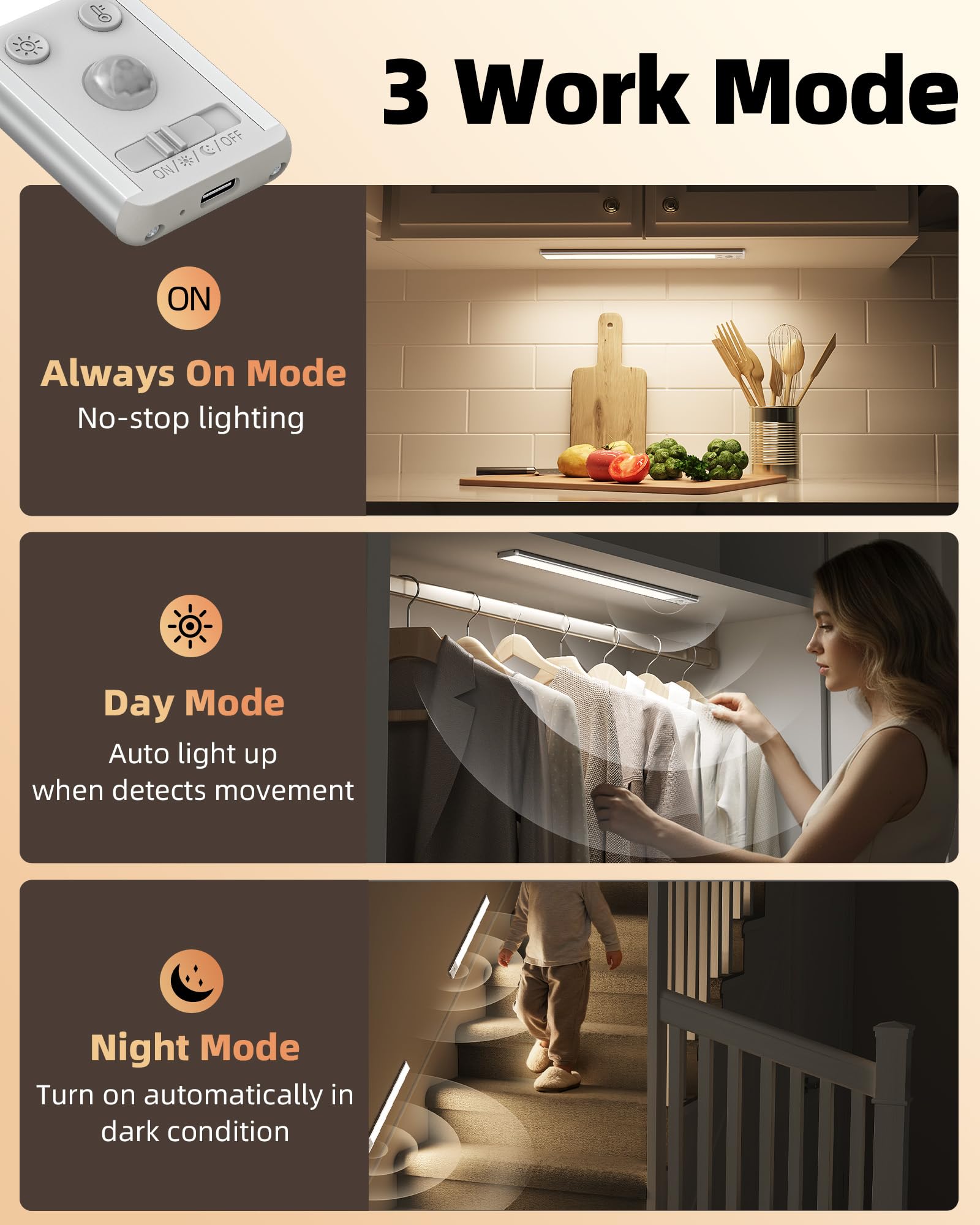 EZVALO onderbouwlamp keuken LED 30 cm, kastverlichting met